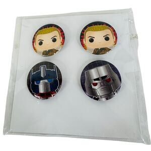 5 for $25| Funko Pop GI Joe Vs Transformers‎ Button Pins Gamestop Exclusive